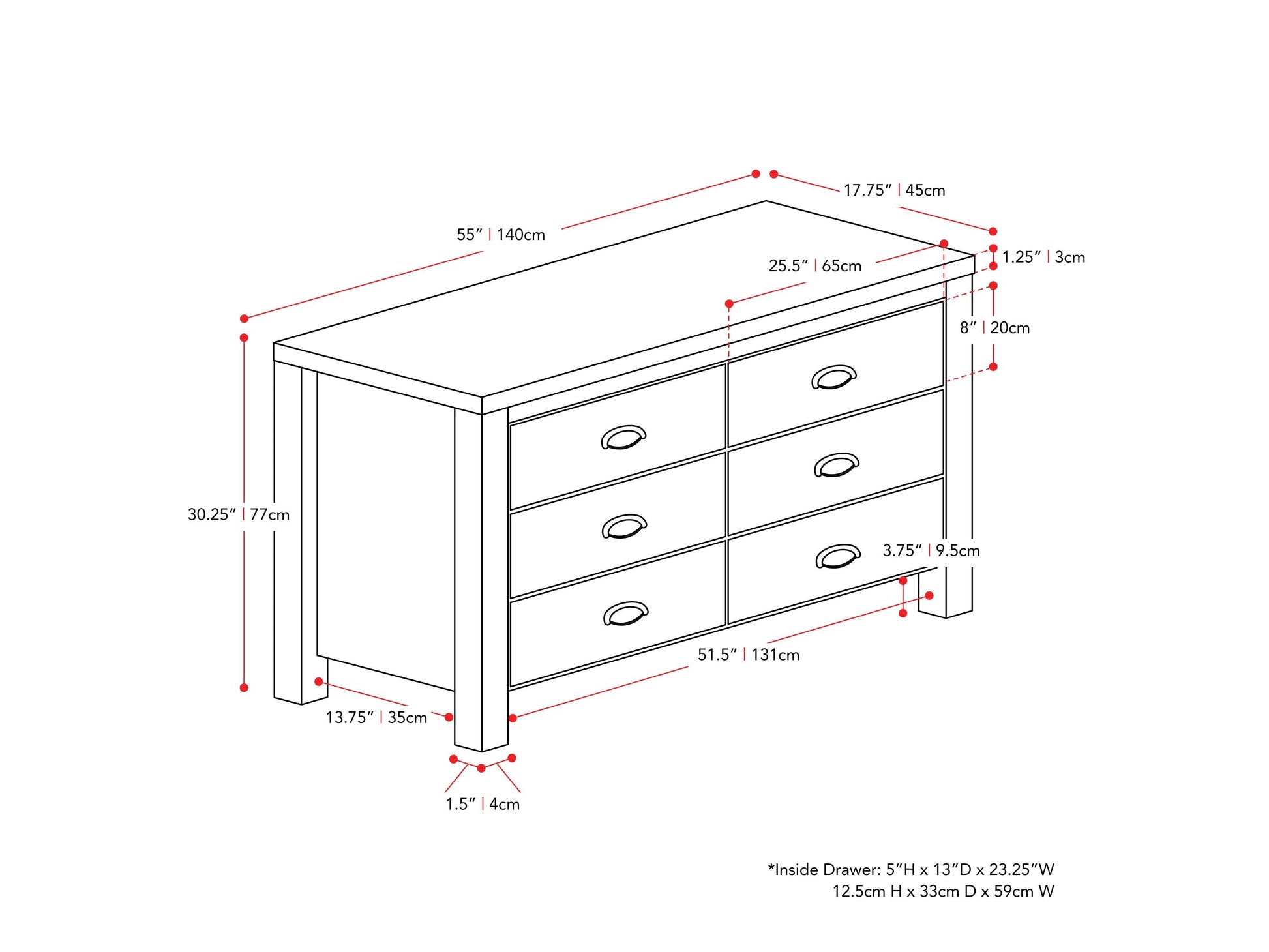 6 Drawer Wide Dresser | Rustic Style CorLiving Furniture 6 Drawer Wide Dresser | Rustic Style CorLiving Furniture