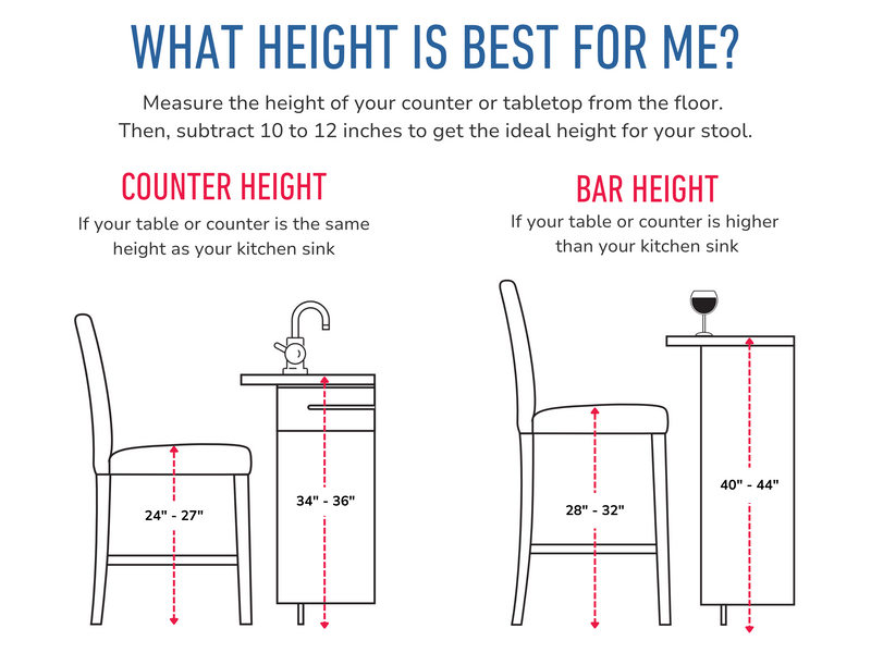 black Bar Height Bar Stools Set of 2 Willa Collection measurements diagram by CorLiving