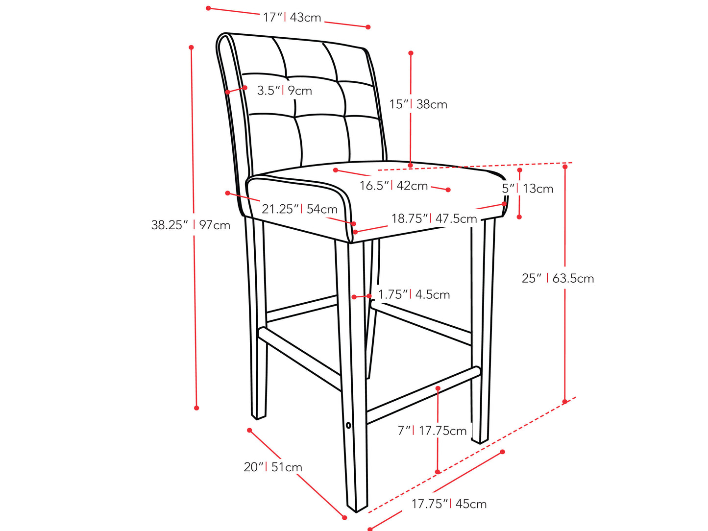 Brown wooden bar stool with padded seat and backrest, counter height, featuring sleek dark brown legs and a comfortable beige fabric cushion, perfect for kitchen islands and home bars.