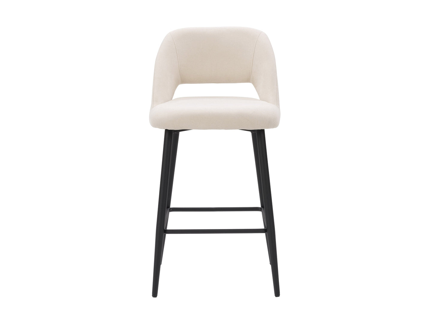 Cream velvet bar stools set of 2 with gold metal legs and tufted backrest for modern kitchen or bar.