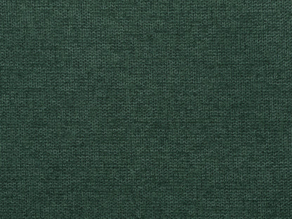 Set of 2 dark green curved dining chairs with plush upholstery and sleek black metal legs