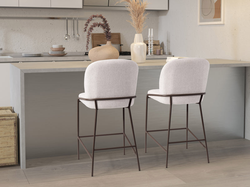 light grey Metal Bar Stool Blakeley Collection lifestyle scene by CorLiving