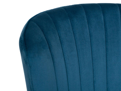Navy blue metal bar stools set of 2 with cushioned seats and sleek design for modern kitchens and bars.
