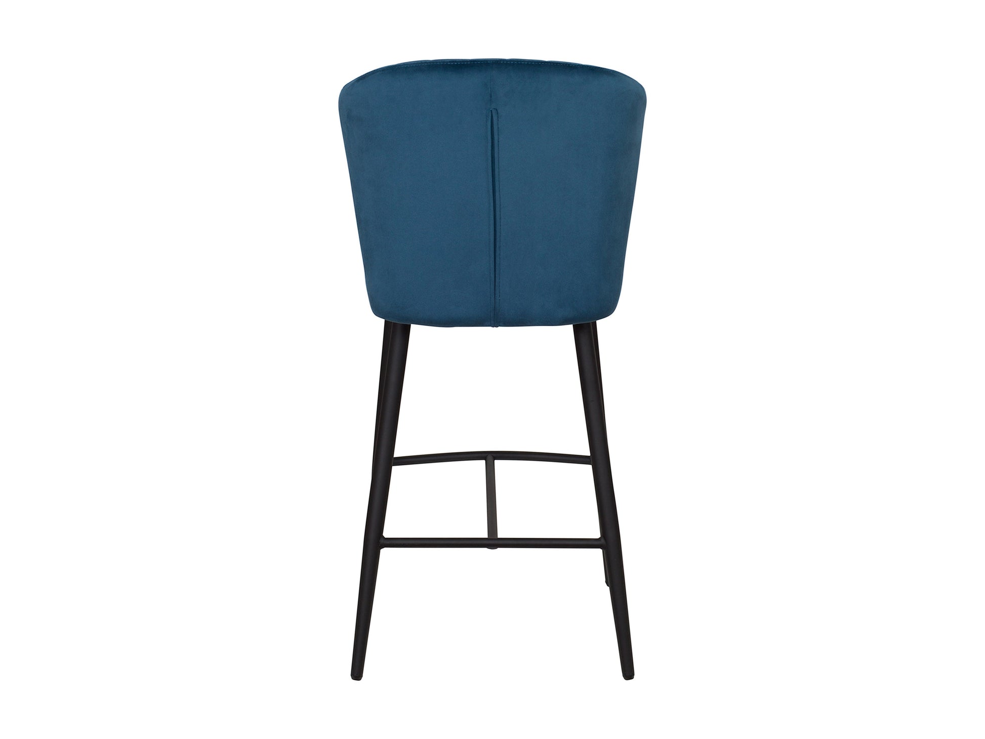 Navy blue metal bar stools set of 2 with cushioned seats and sleek design for modern kitchens or bars.