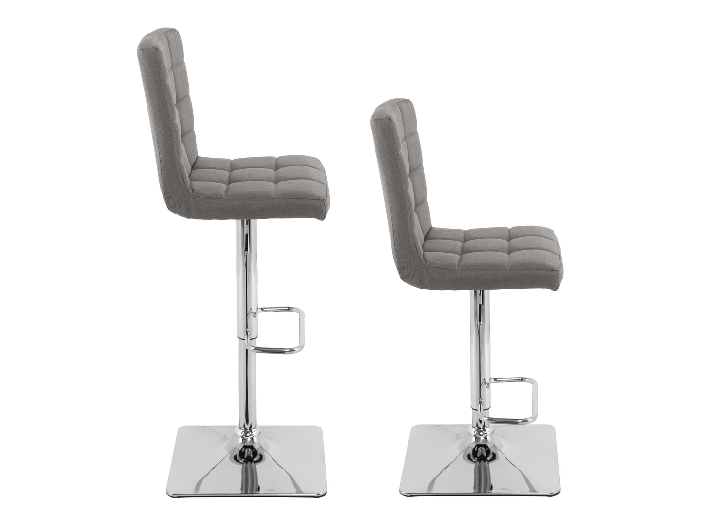 Grey Tufted Adjustable Stools