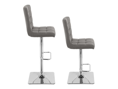Grey Tufted Adjustable Stools