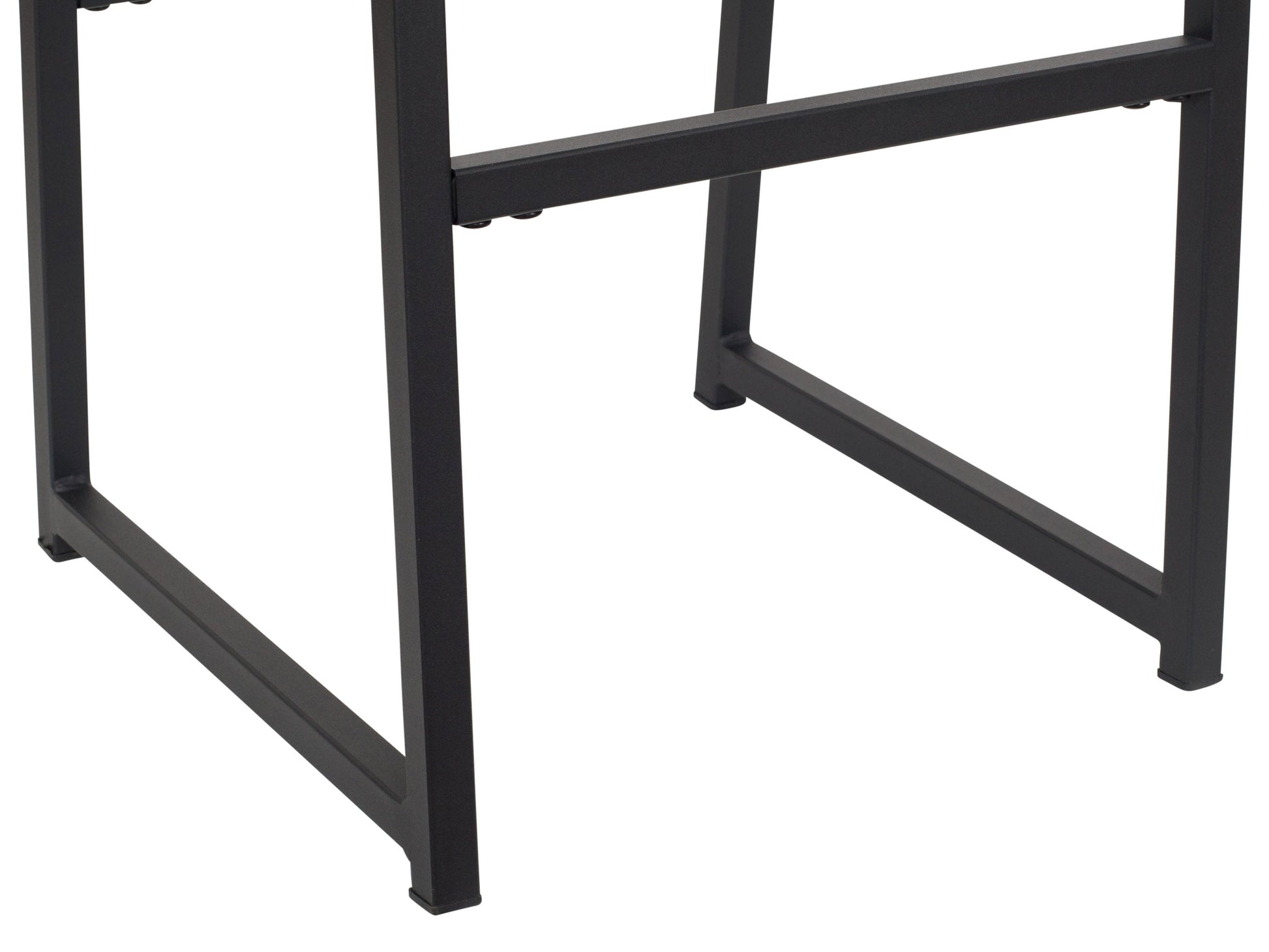 Black backless bar stools set of 2 with cushioned seats, sleek metal legs, and contemporary design.
