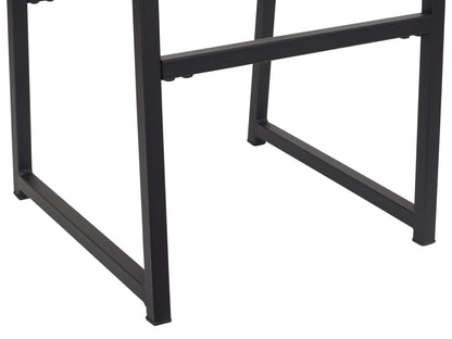 Black backless bar stools set of 2 with cushioned seats, sleek metal legs, and contemporary design.