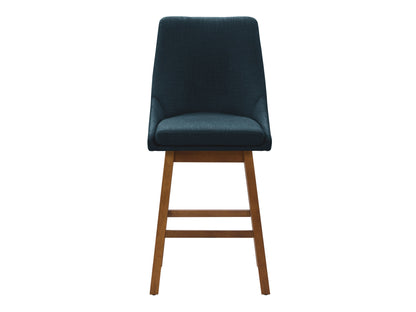 Blue modern bar stools with metal legs and cushioned seats, perfect for contemporary kitchens or home bars.