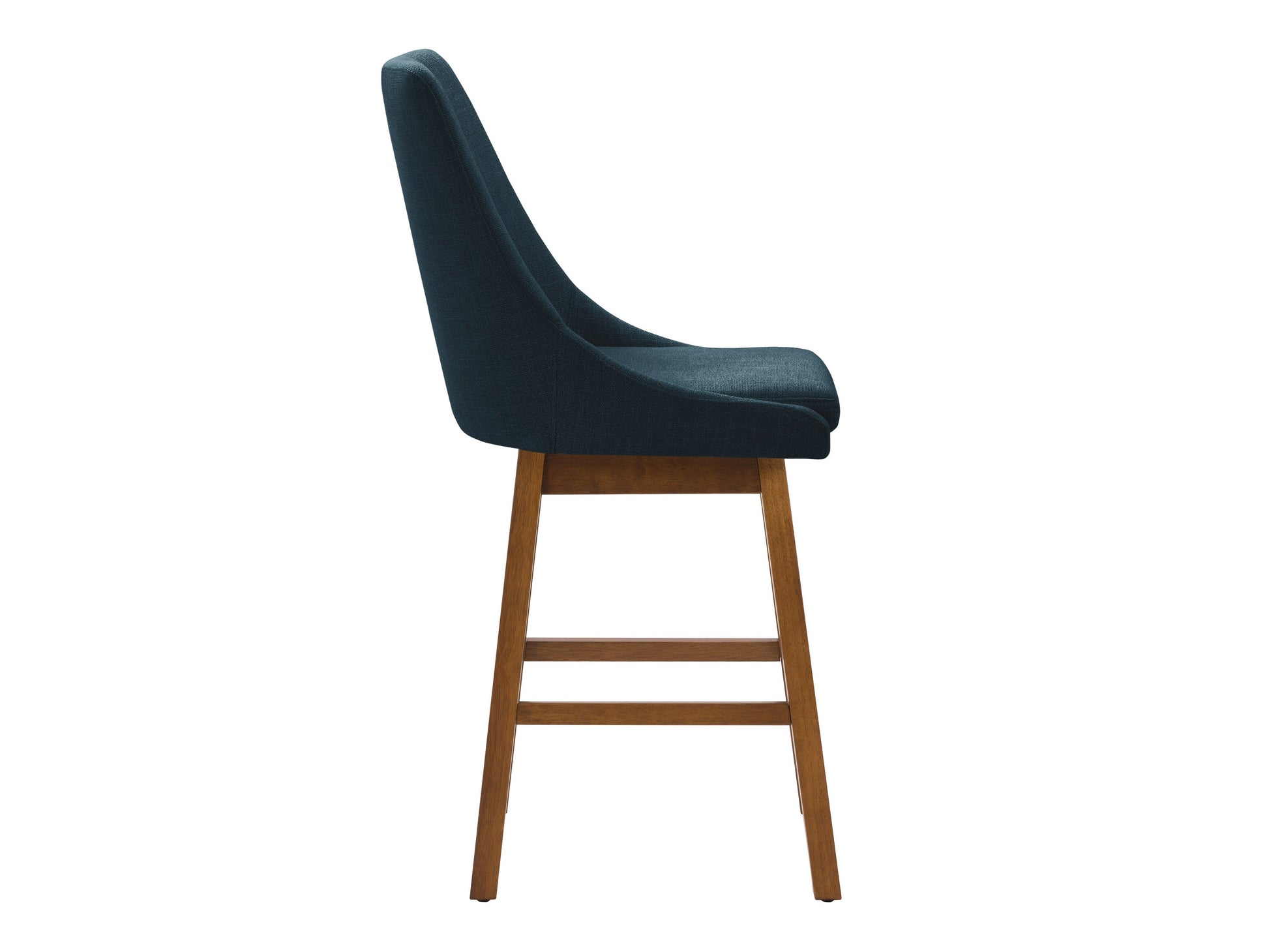 Blue modern bar stools with sleek metal legs, cushioned seats, and ergonomic design for contemporary kitchens or bars.