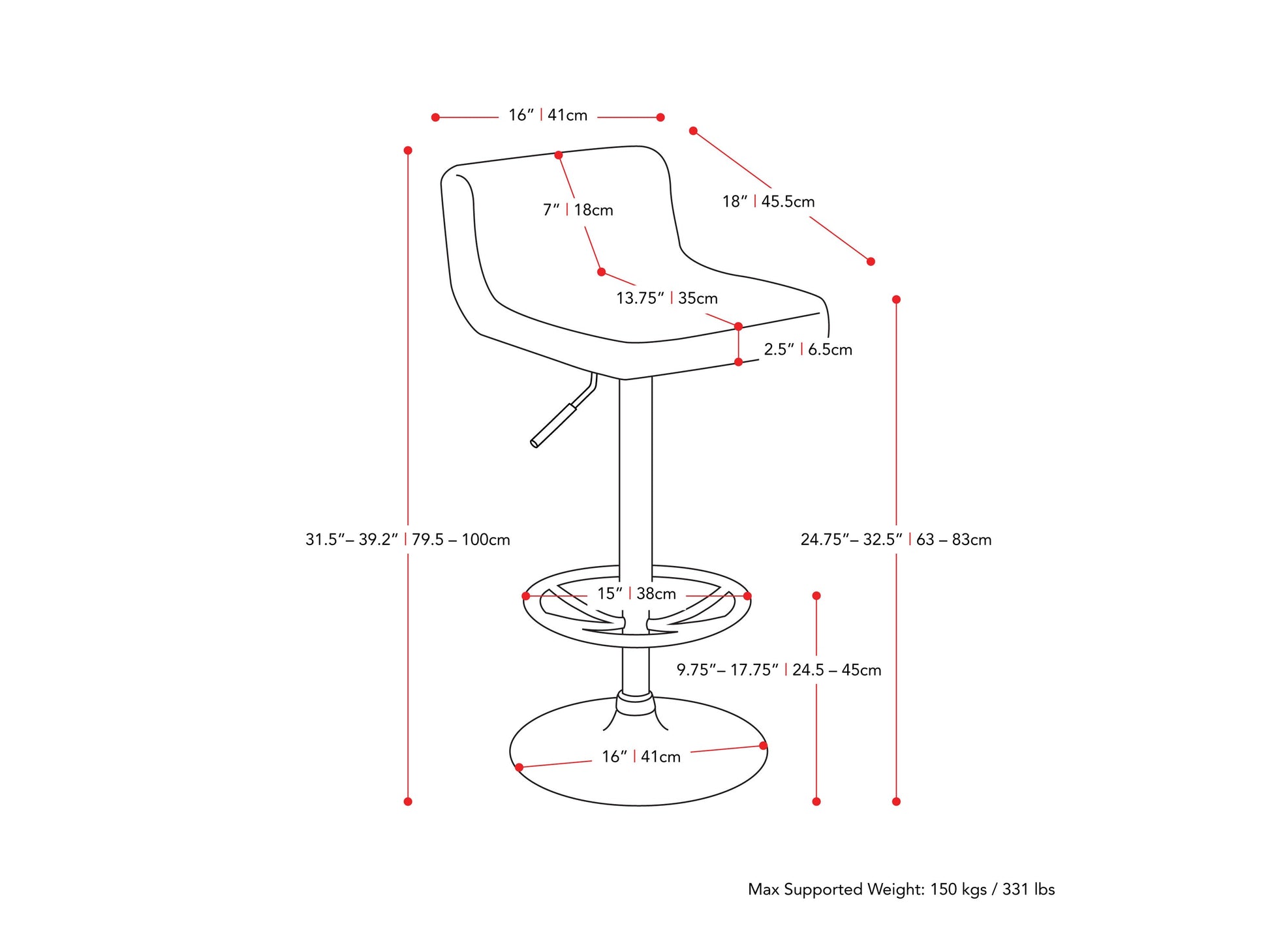 Black low back bar stools set of 2 with cushioned seats, sleek metal legs, and modern design.