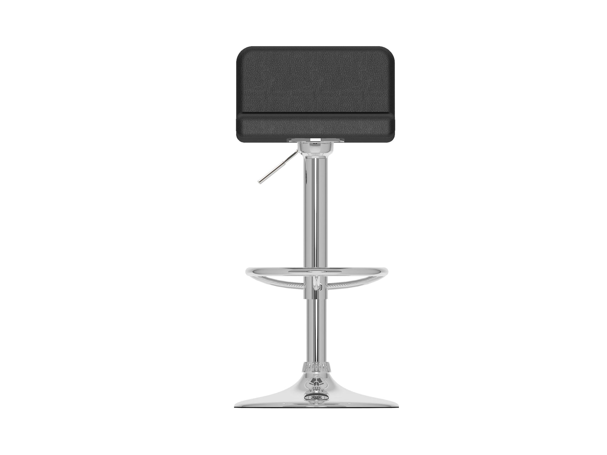 Black low back bar stools, set of 2, with sleek metal frames and cushioned seats, perfect for modern kitchens or bars.