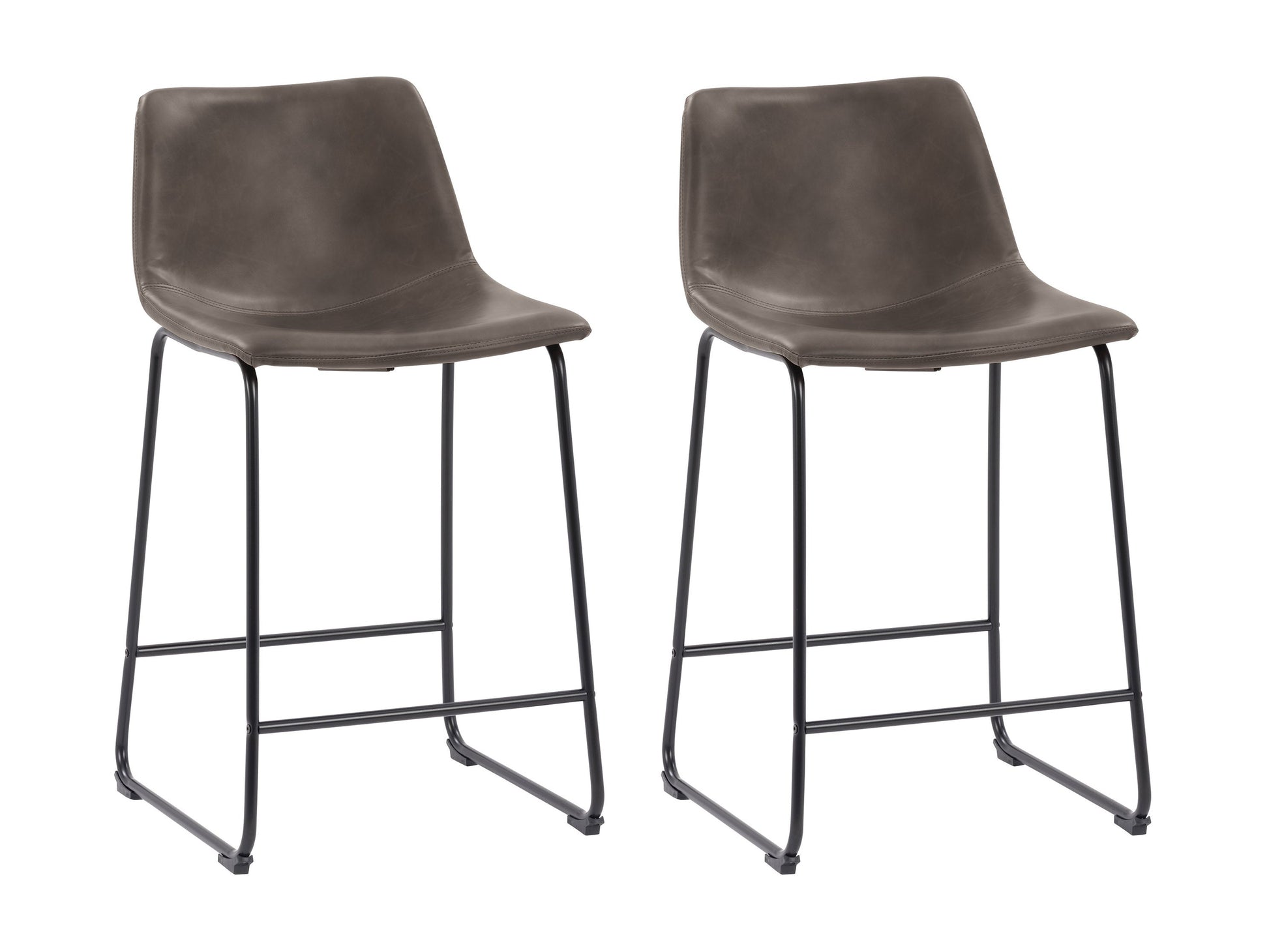 CorLiving Adjustable Bar Stool Set Of 2 – Black Leatherette With Chrome Base