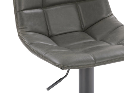 Grey swivel bar stools, set of 2, with cushioned seats, metal footrest, and modern design.
