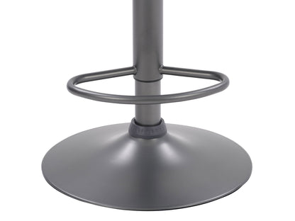 Swivel grey bar stools set of 2 with padded seats, metal legs, and footrests for modern kitchens or home bars.