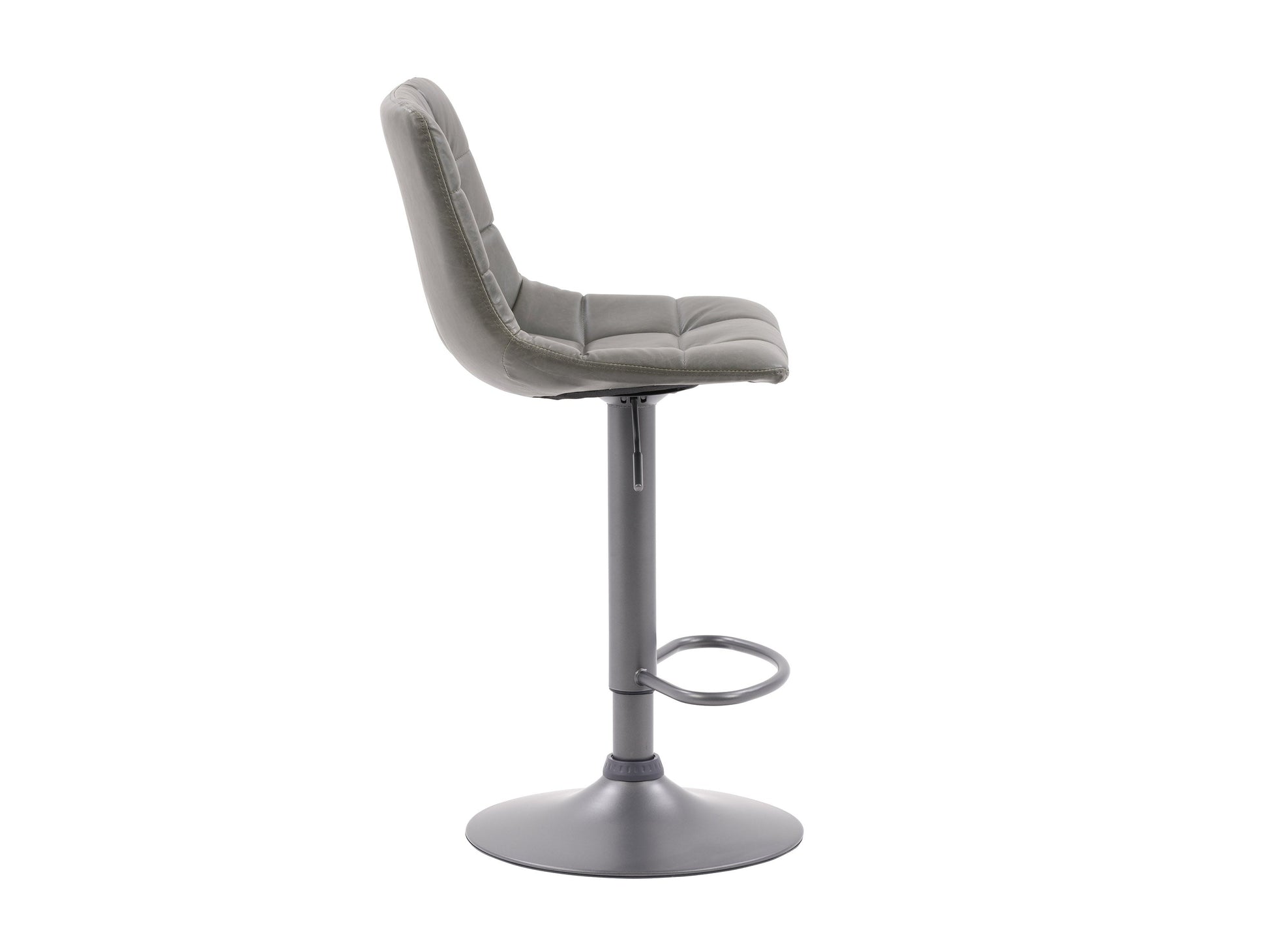 Grey swivel bar stools set of 2, fabric upholstery, wooden legs, modern design, comfortable seating.