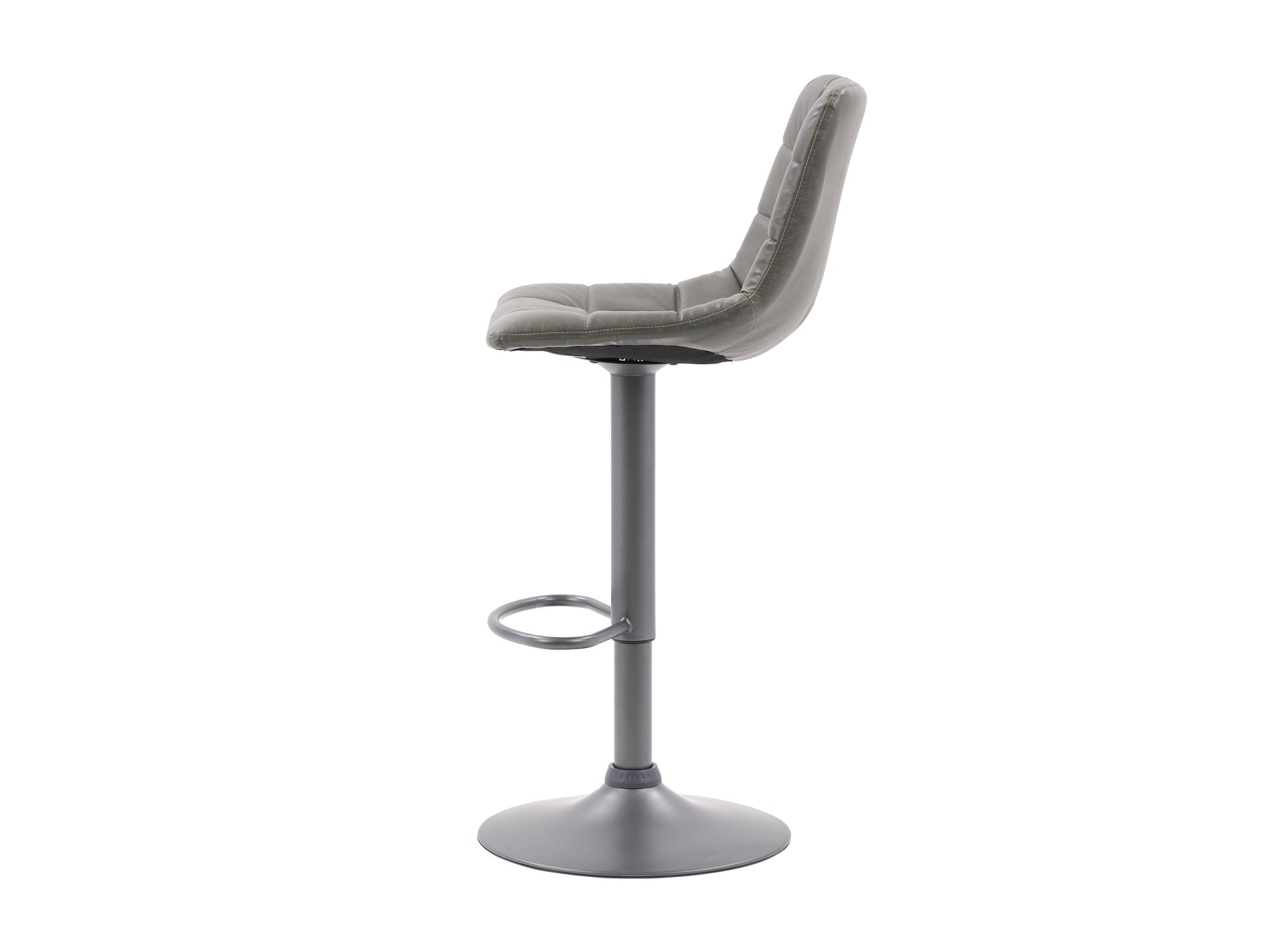 Grey swivel bar stools, set of 2, with cushioned seats, metal footrest, and sleek modern design for kitchen or bar areas