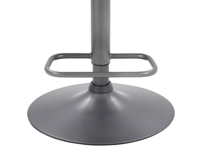 Blue swivel bar stools, set of 2, with cushioned seats, chrome base, and adjustable height for modern kitchens or bars.