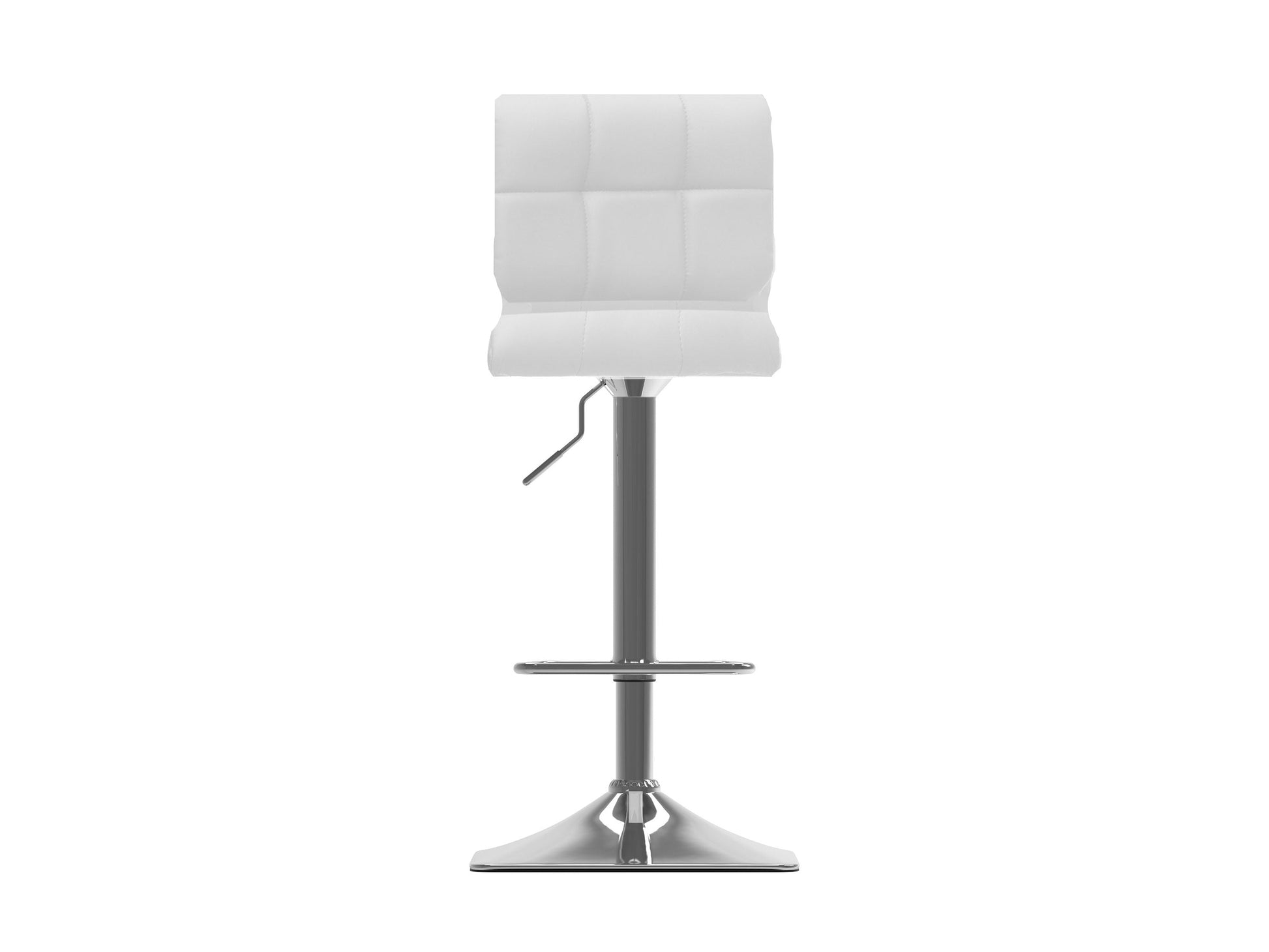 White tufted bar stools set of 2 with wooden legs and cushioned seats, perfect for modern kitchen or bar areas.