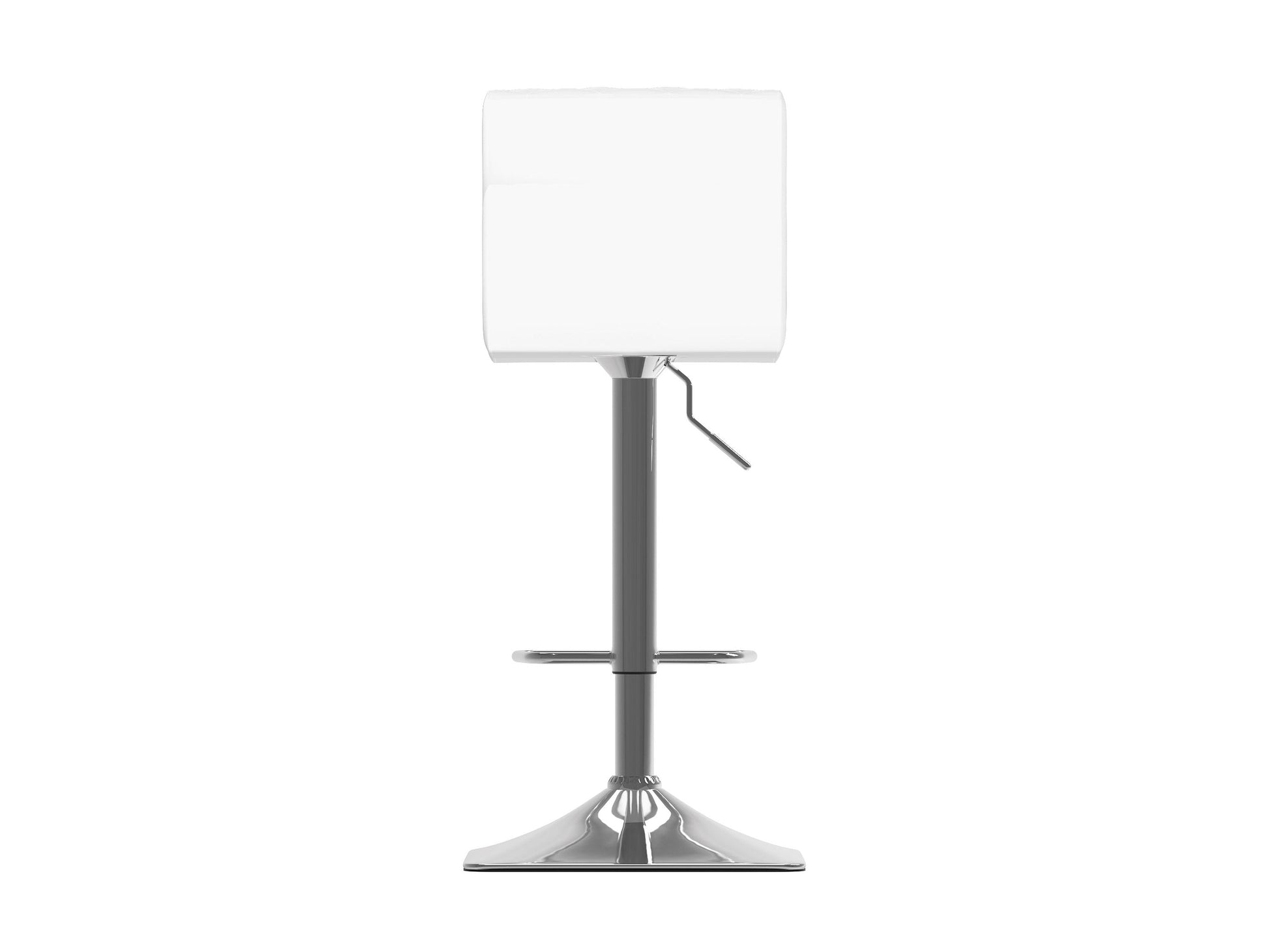 White tufted bar stools set of 2, modern design with chrome legs and cushioned seats, perfect for kitchen or bar area.