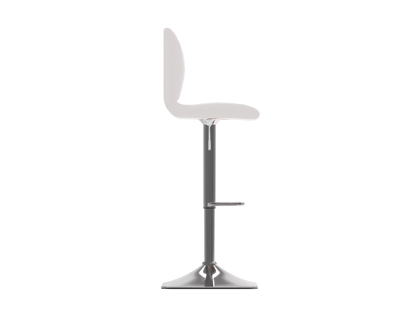 White tufted bar stools set of 2 with chrome legs, modern design, padded seats, and backrests for kitchen or bar.