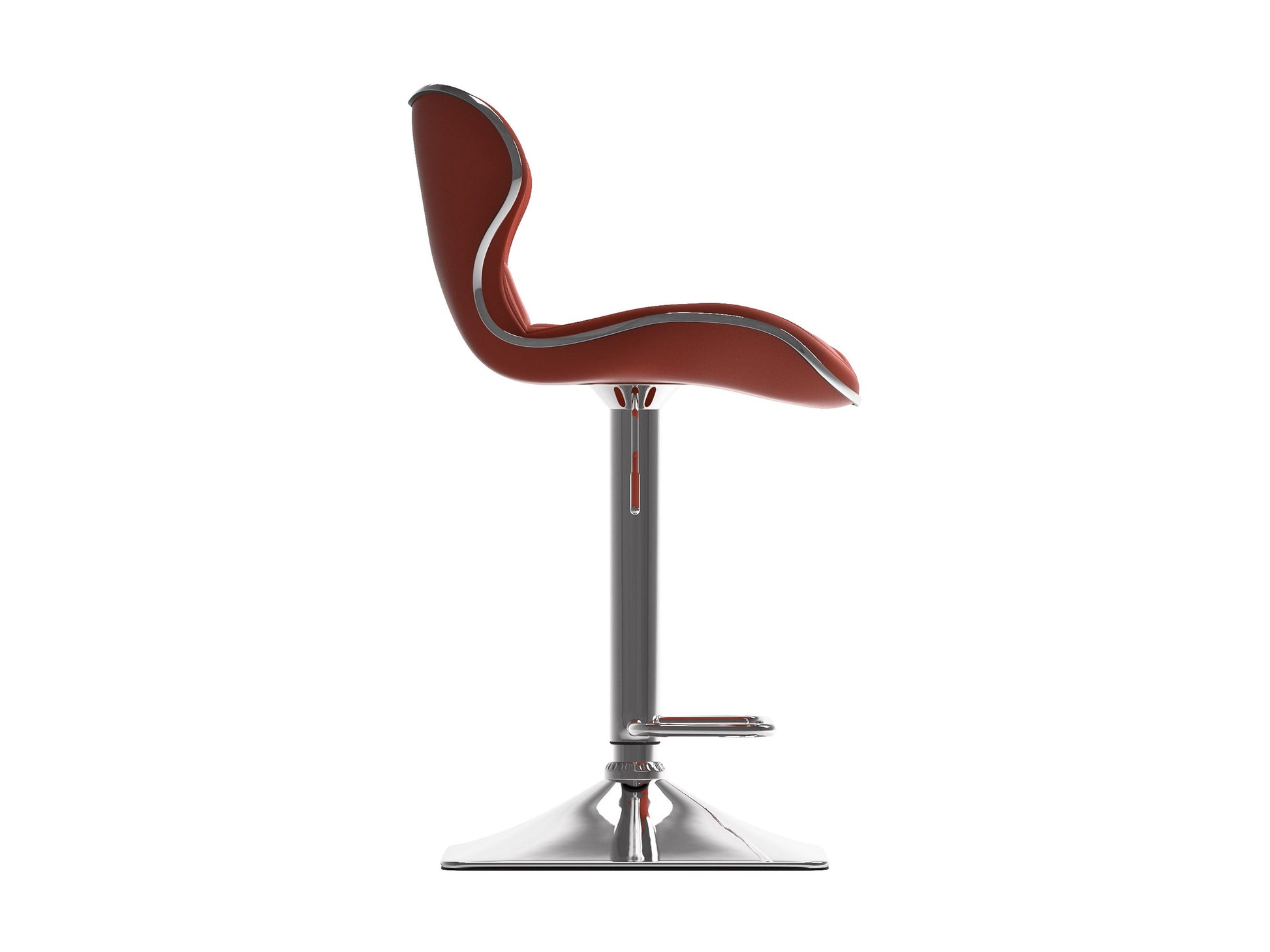 Modern bar stool with black cushioned seat, sleek metal frame, and wooden accents. Ideal for contemporary kitchen or bar settings.