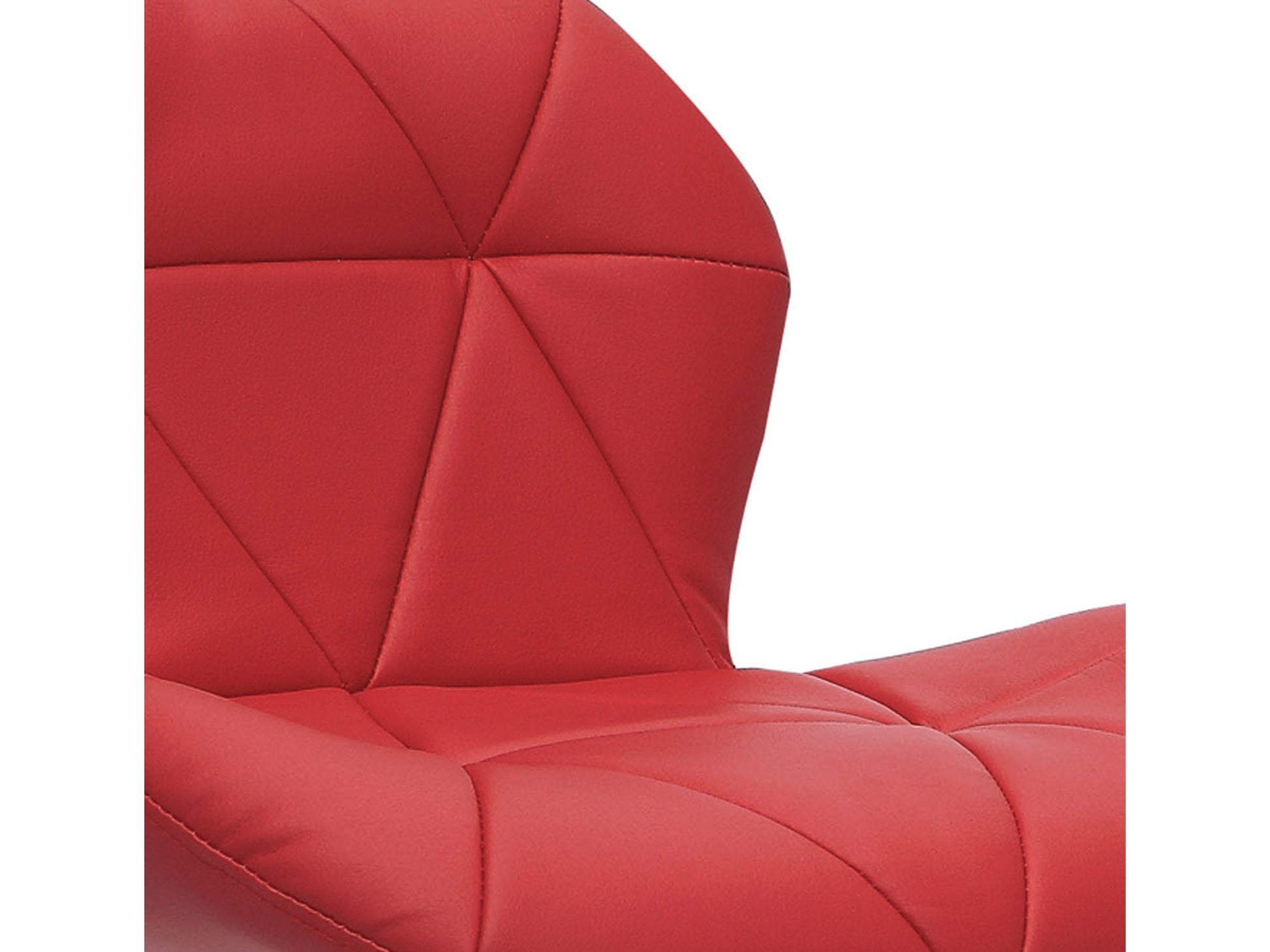 Red bar stools with backs, set of 2, featuring cushioned seats, sleek chrome legs, and contemporary design.