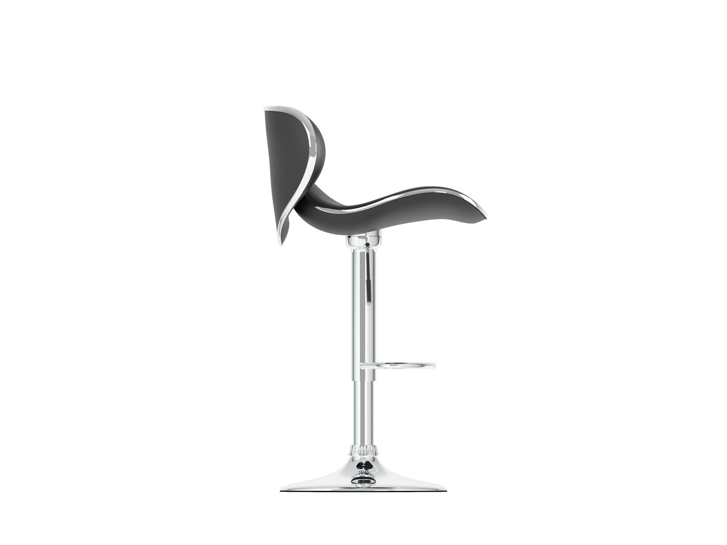 Black bar stools with backs, set of 2 - sleek design, cushioned seats, and sturdy metal legs.