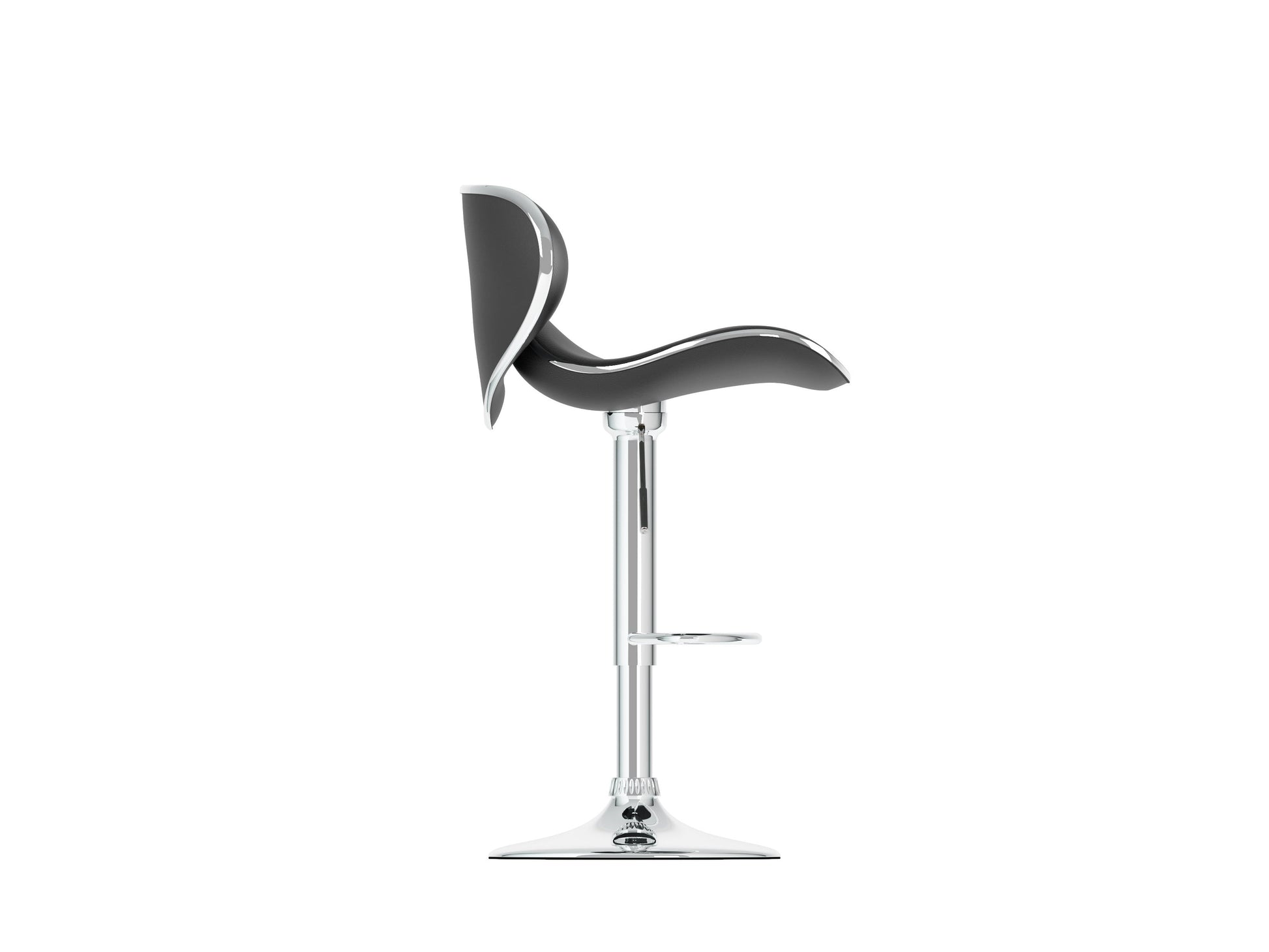 Black bar stools with backs, set of 2 - sleek design, cushioned seats, and sturdy metal legs.