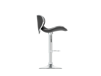 Black bar stools with backs, set of 2 - sleek design, cushioned seats, and sturdy metal legs.
