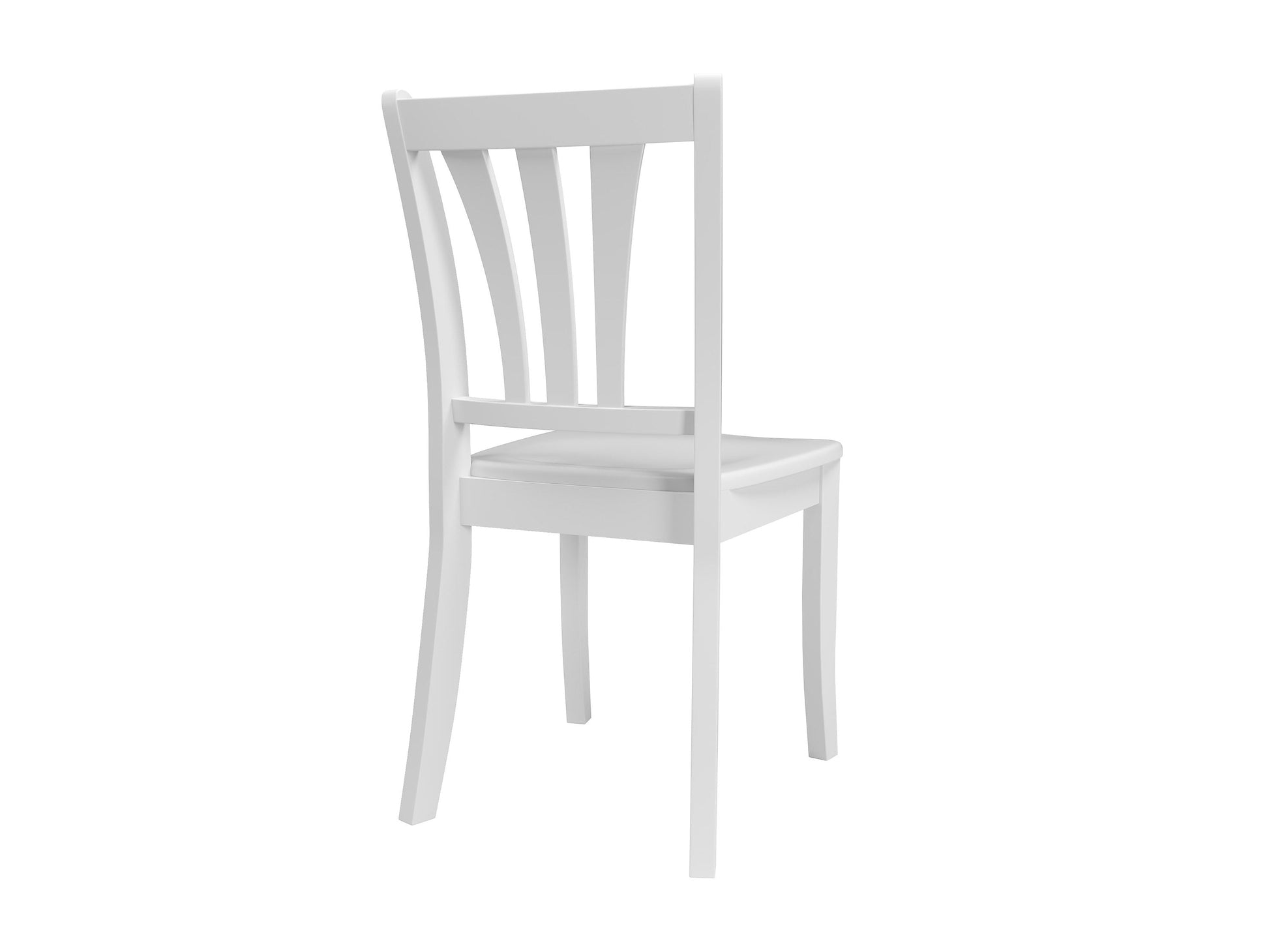 White solid wood dining chairs set of 2, modern design, comfortable cushioned seats, perfect for dining room.