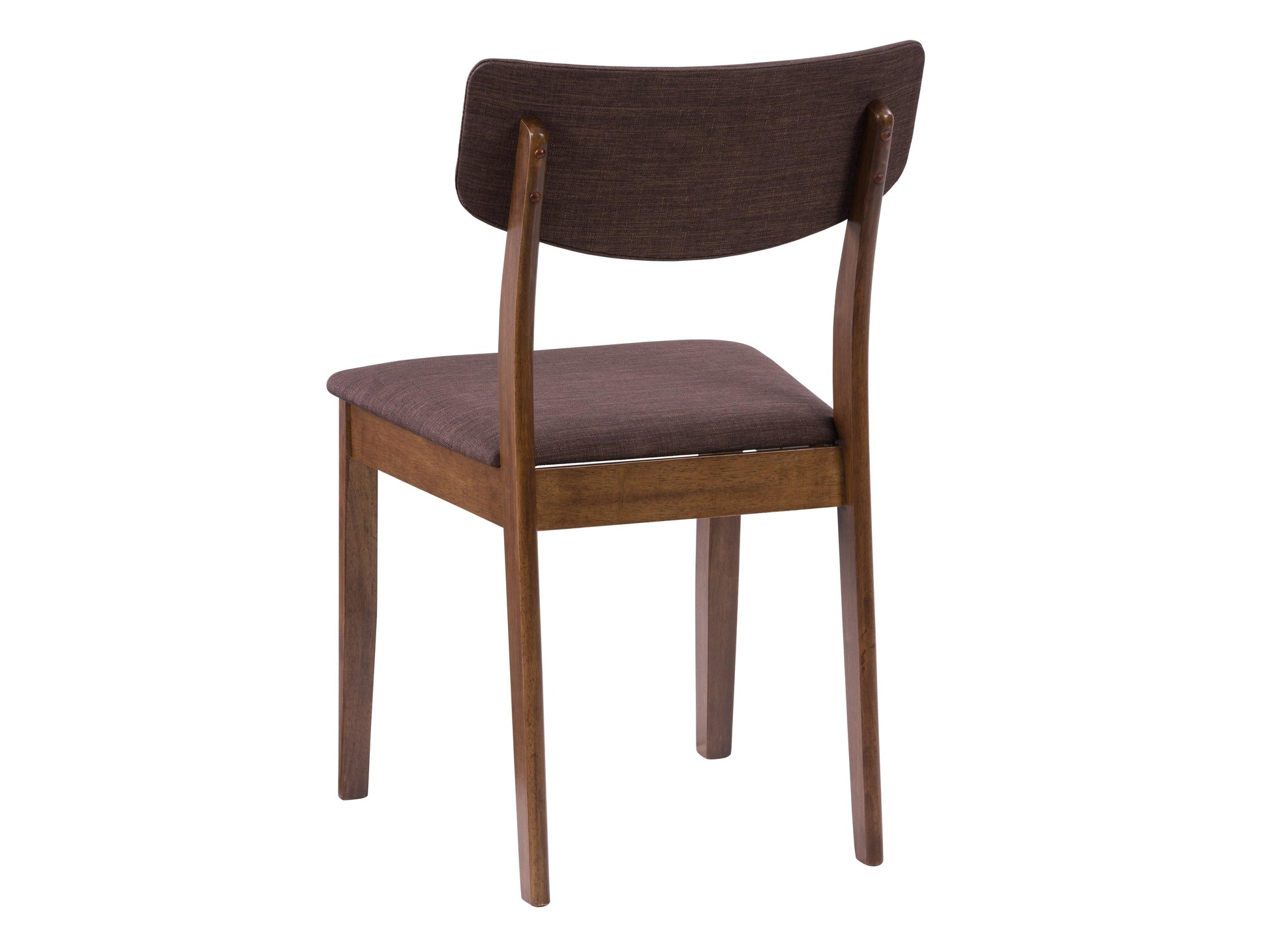 Alt Tag: Modern walnut dining chairs set of 2 with sleek black metal legs, ergonomic curved backrest, and comfortable cushioned seat, perfect for contemporary dining rooms.