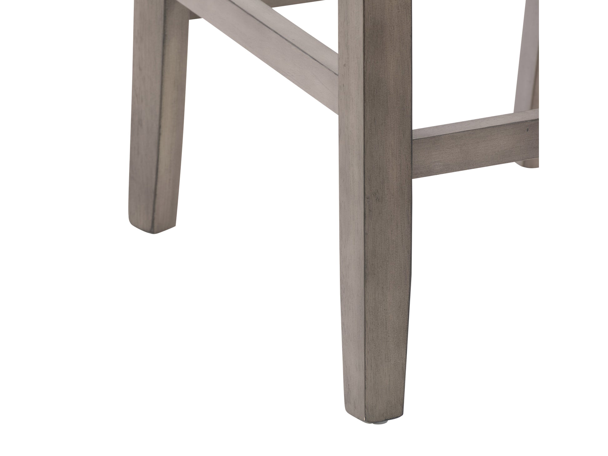 Alt text: Set of 2 counter height dining chairs with dark wood frame, padded beige seats, and ladder-back design, perfect for modern dining rooms and kitchens.