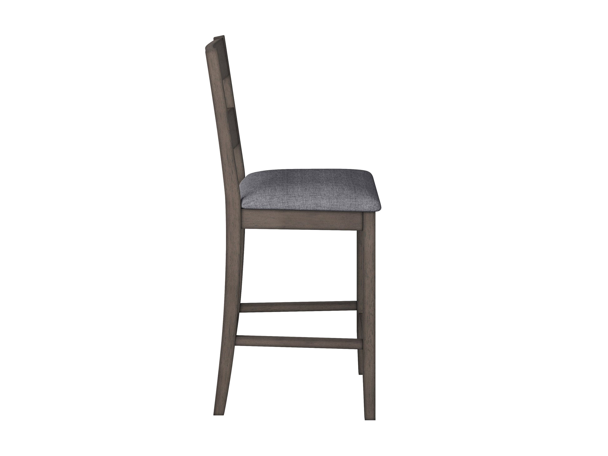 Set of 2 counter height dining chairs with black metal frame and dark brown faux leather cushioned seats, featuring sleek design and sturdy construction for modern dining spaces.