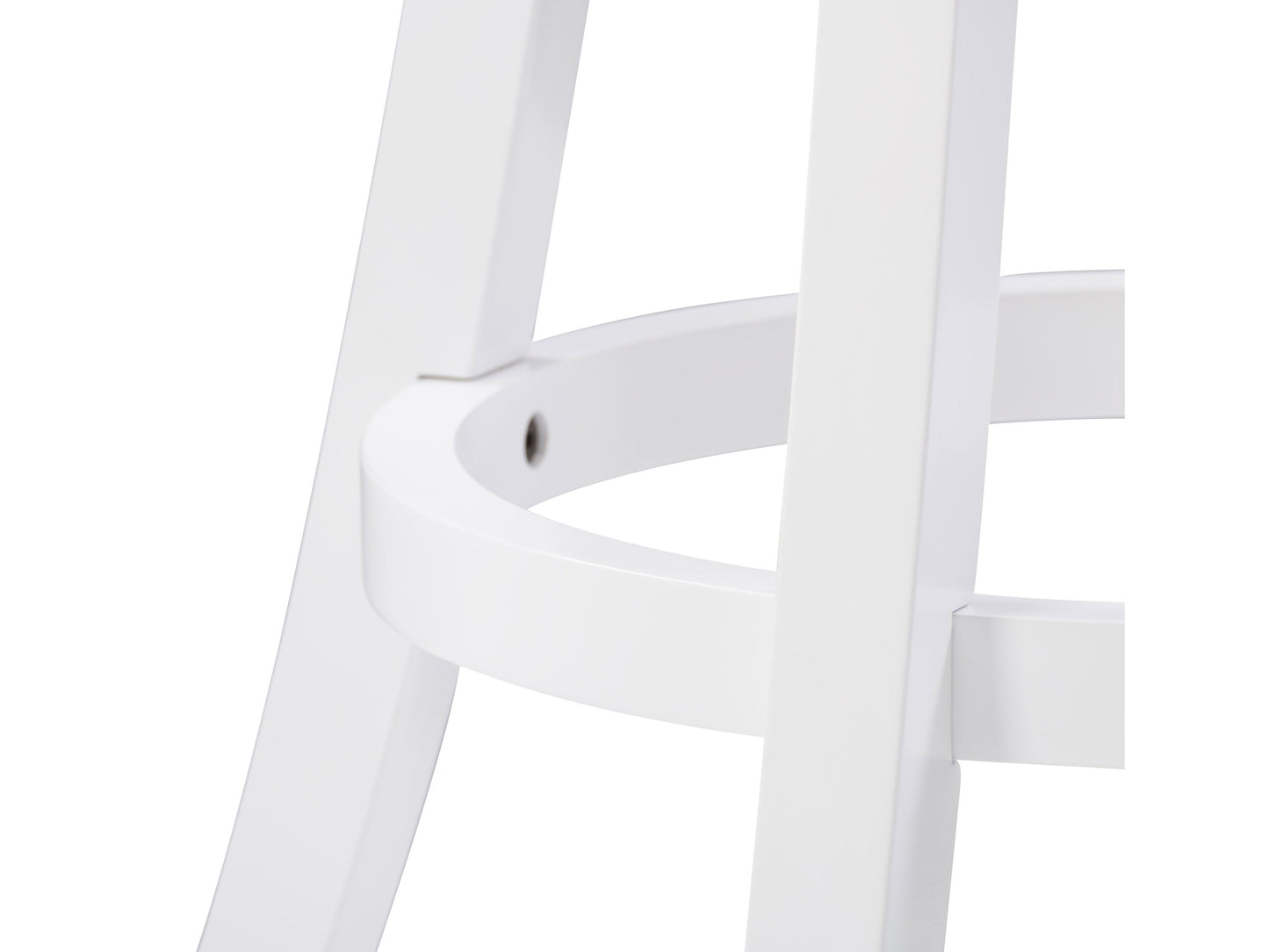White bar stools set of 2 with cushioned seats, sleek chrome legs, and footrests. Modern design with a minimalist aesthetic, perfect for kitchen islands or home bars. Durable materials and easy to clean.