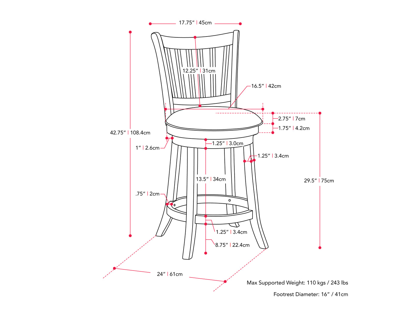 White bar stools set of 2 with cushioned seats, sleek chrome legs, and footrests, offering modern design and comfort for kitchen or bar area.