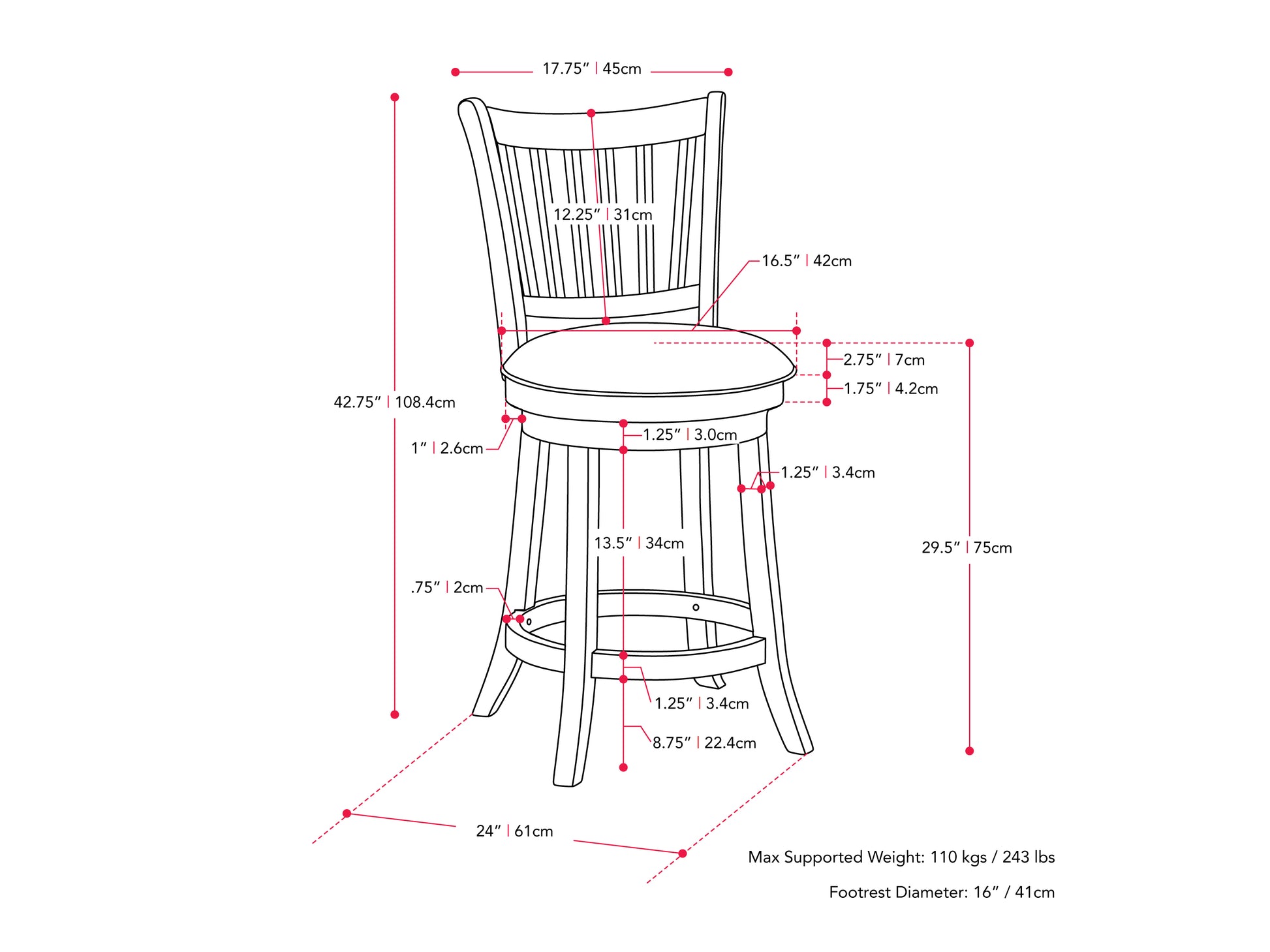 White bar stools set of 2 with cushioned seats, sleek chrome legs, and footrests, offering modern design and comfort for kitchen or bar area.