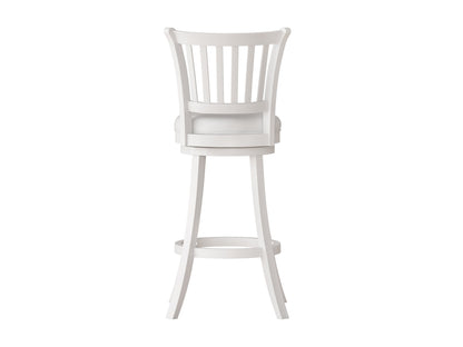 White bar stools set of 2 with cushioned seats, sleek chrome base, and adjustable height lever, perfect for modern kitchen or home bar decor.