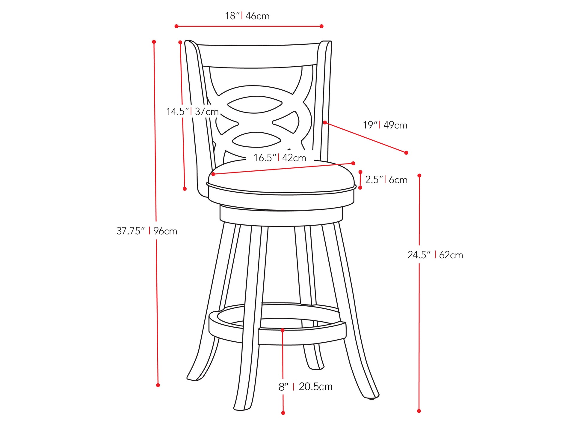 Alt Tag: Modern wood bar stool with natural wood finish, black metal legs, and a curved seat design, ideal for counter height seating in kitchens or bars.