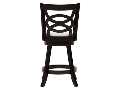 Modern wood bar stool with counter height, featuring a sleek black metal frame, natural wood seat, and backrest. Ideal for kitchen islands or home bars, combining rustic charm with contemporary design.