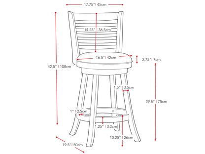 White bar height bar stools set of 2 with cushioned seats, sleek metal legs, and modern design.