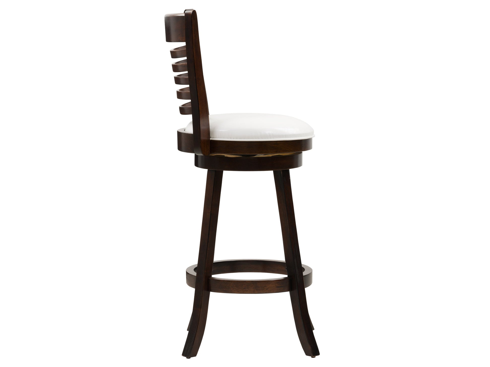 White bar height bar stools, set of 2, with cushioned seats and sleek chrome legs, perfect for modern kitchens and bars.