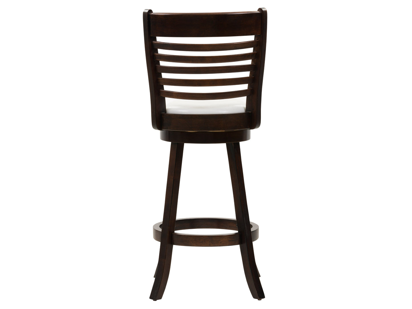 White bar height bar stools set of 2 with cushioned seats, sleek chrome legs, and modern design.