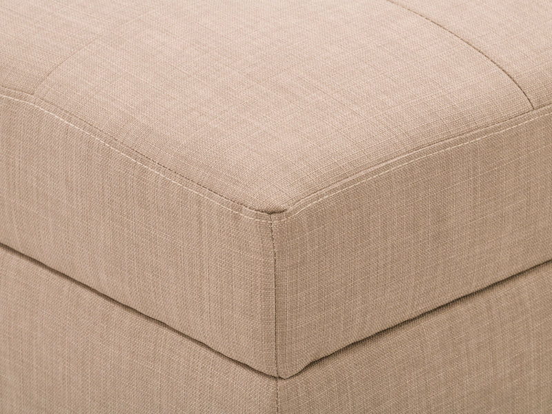 beige Tufted Storage Bench Antonio Collection detail image by CorLiving