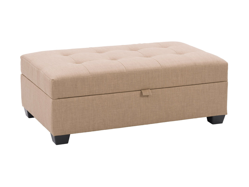 beige Tufted Storage Bench Antonio Collection product image by CorLiving