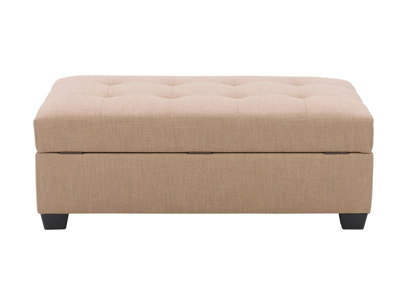 beige Tufted Storage Bench Antonio Collection product image by CorLiving