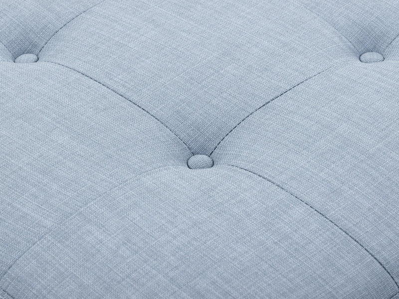 blue grey Tufted Storage Bench Antonio Collection detail image by CorLiving