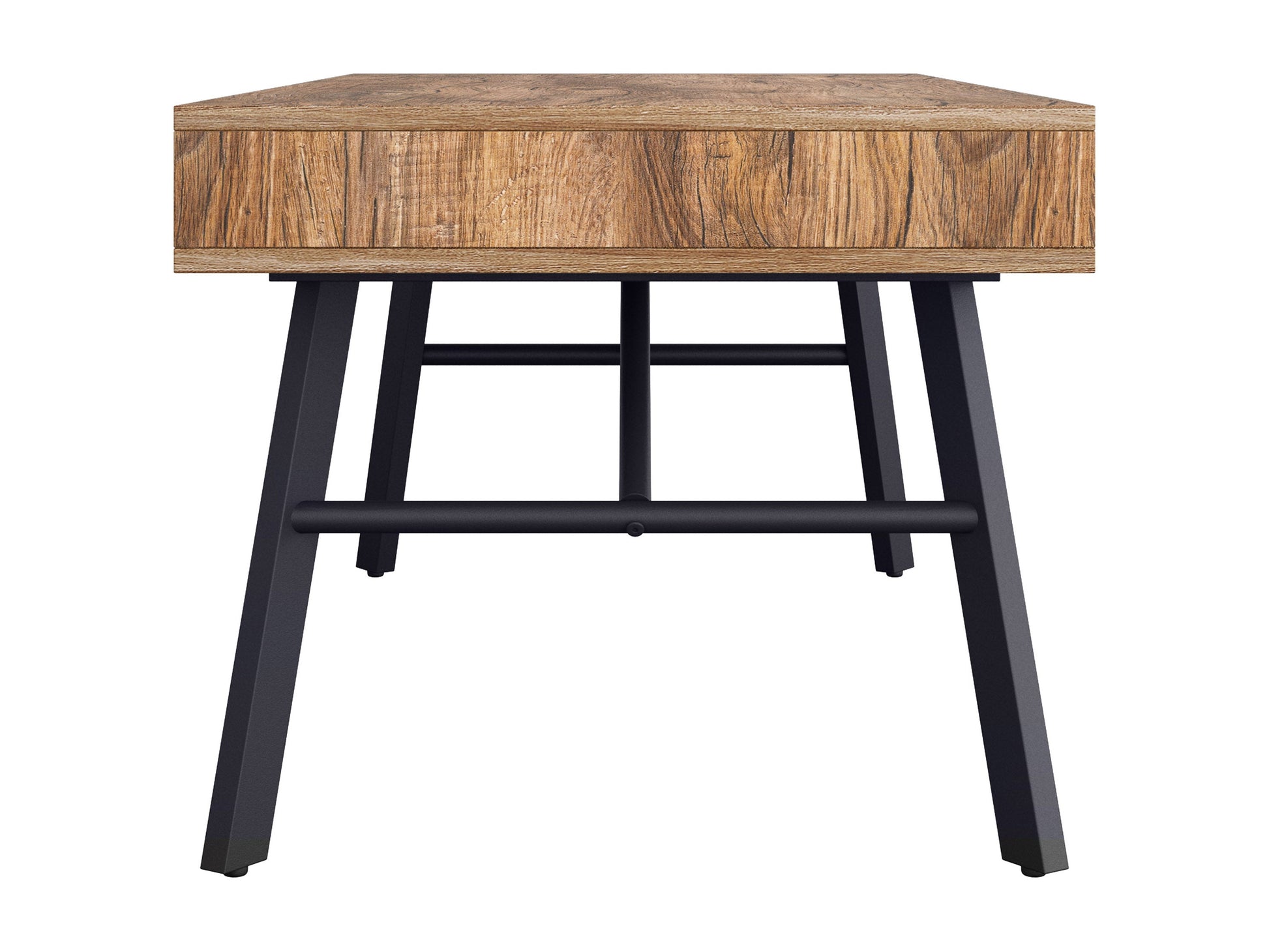 Rustic brown wood coffee table with sturdy legs and natural finish, perfect for living rooms and modern rustic decor.