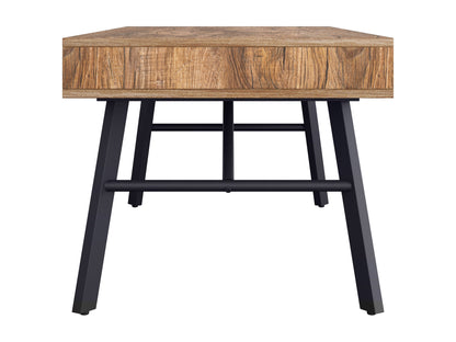 Rustic brown wood coffee table with sturdy legs and natural finish, perfect for living rooms and modern rustic decor.