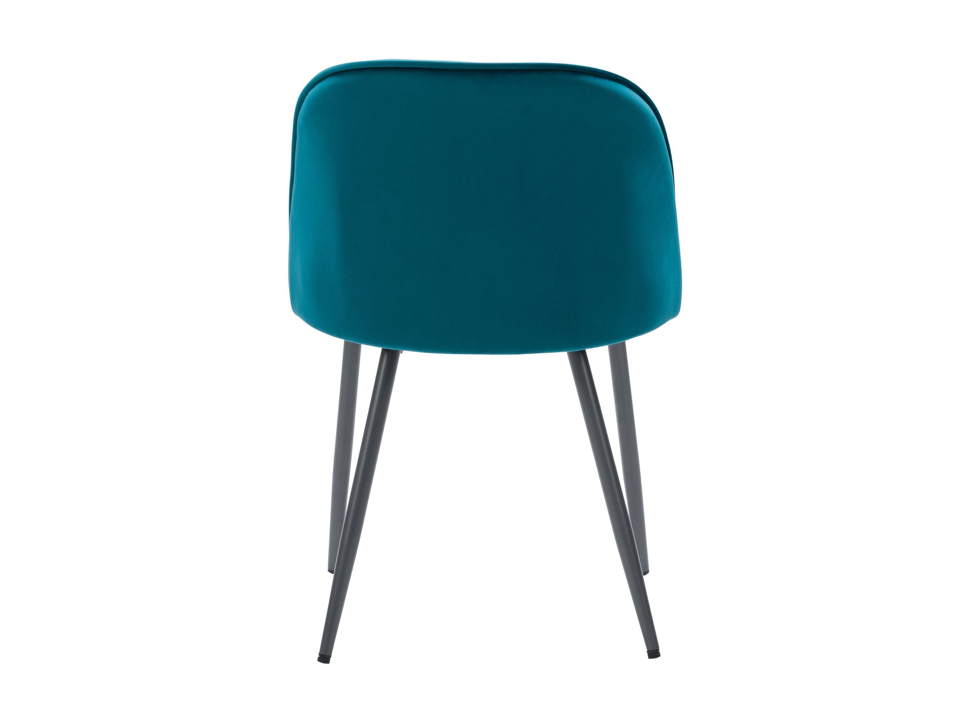 Teal velvet dining chair with gold metal legs and cushioned seat, perfect for modern dining rooms and stylish interiors.